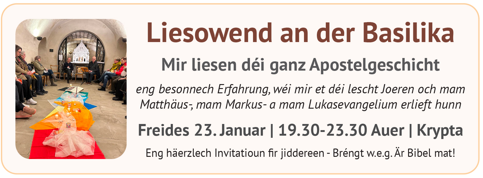 Liesowend Apostelgeschicht