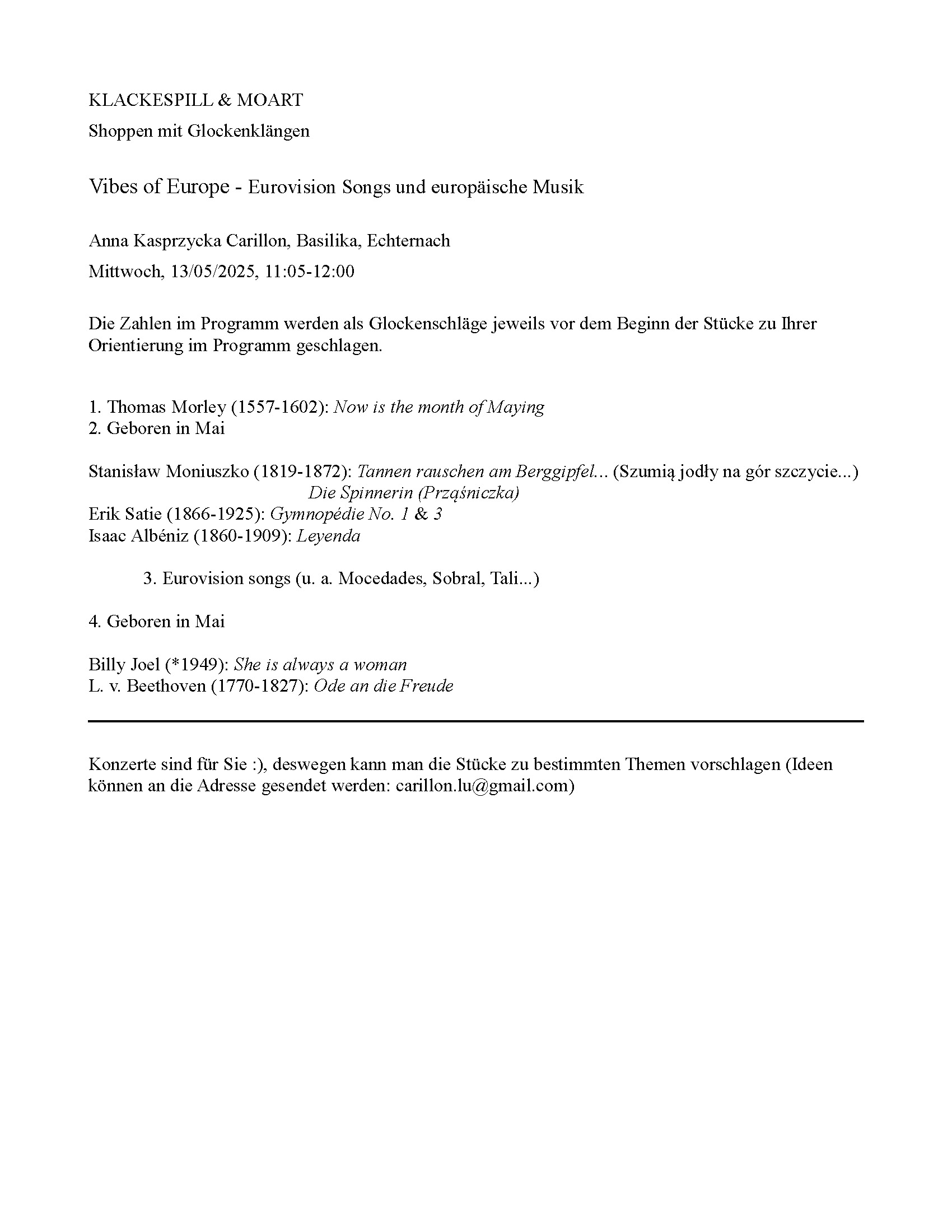 Program echternach 13 05 2026